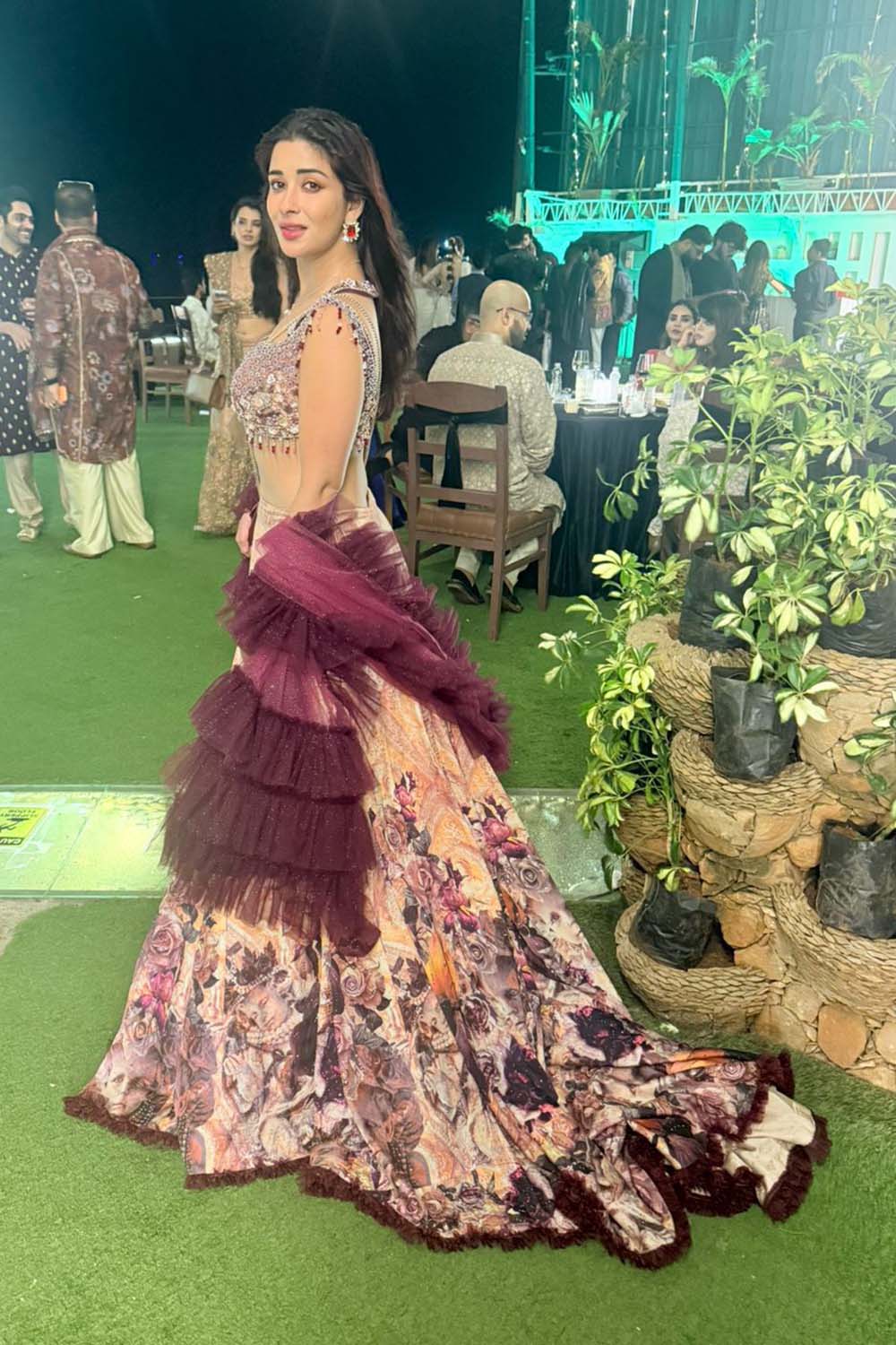 Nyra Banerjee in Plum And Ivory Bridal Lehenga Set